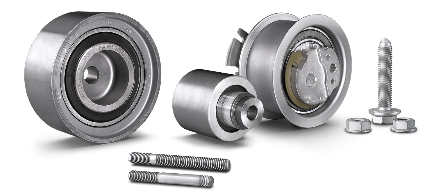 INA tension and idler pulleys constant belt tension at all times